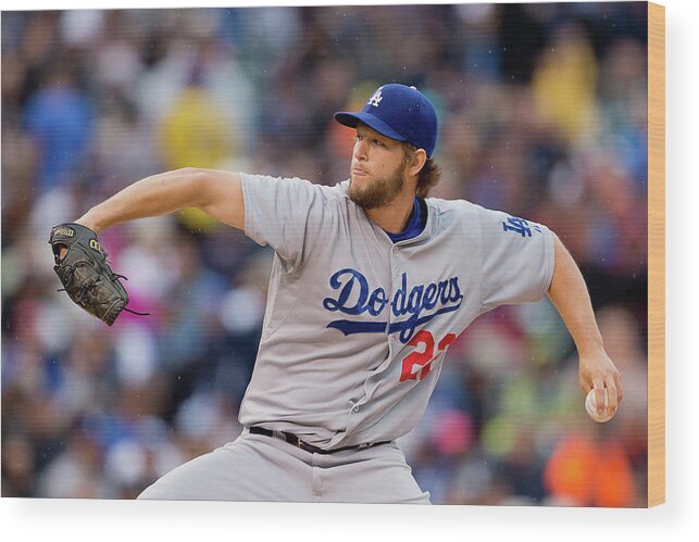 Second Inning Wood Print featuring the photograph Clayton Kershaw by Justin Edmonds