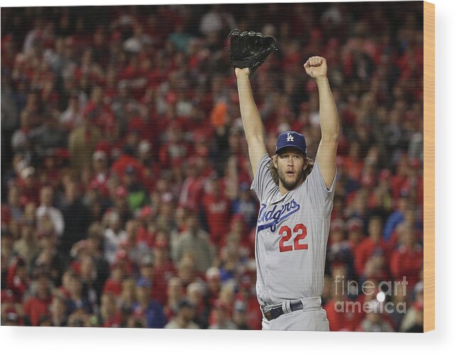 Three Quarter Length Wood Print featuring the photograph Clayton Kershaw by Patrick Smith