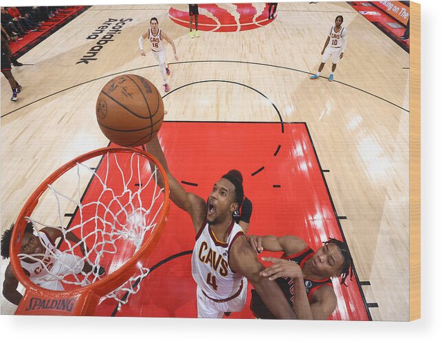 Evan Mobley Wood Print featuring the photograph Cleveland Cavaliers v Toronto Raptors by Vaughn Ridley