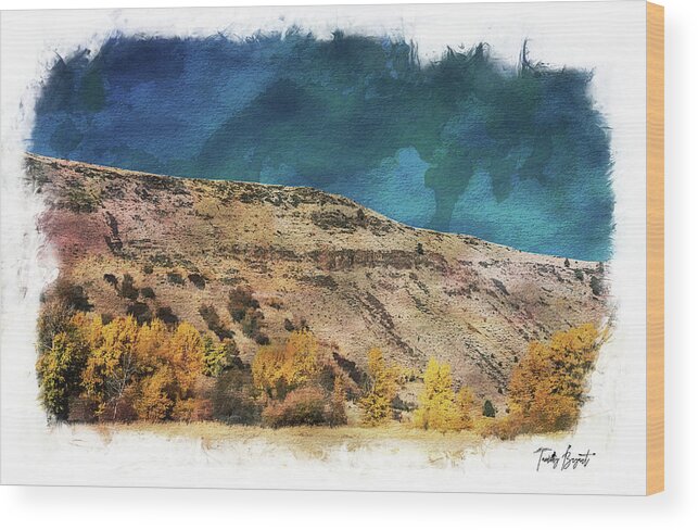 Cliff Wood Print featuring the photograph Cliff Along The River w/ Dream Vignette Border by Tammy Bryant