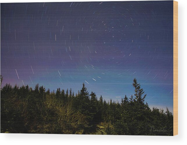 Art Prints Wood Print featuring the photograph Clingmans Dome Star Trail by Nunweiler Photography