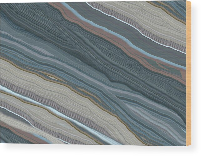 Shape Wood Print featuring the photograph Close Up Of The Grey Gray Marble Abstract Illustration Wavy Color Background by Severija Kirilovaite