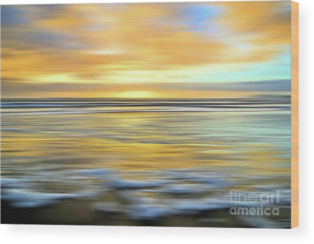 Clouds Wood Print featuring the photograph Clouds Beach and Waves by Vivian Krug Cotton