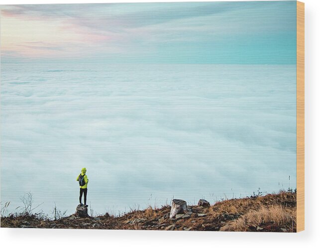 Trekking Wood Print featuring the photograph Clouds floating by Vaclav Sonnek