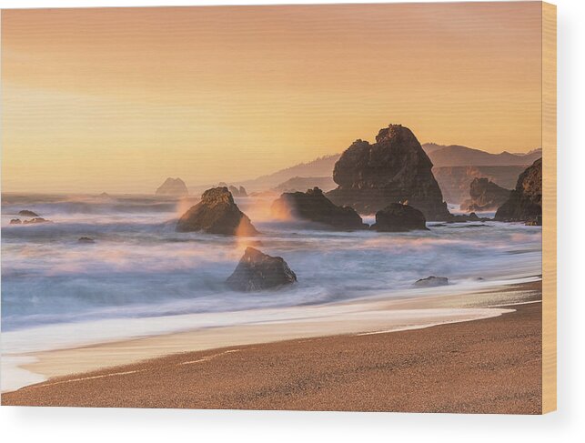 Beach Wood Print featuring the photograph Sunset Symphony by Shelby Erickson