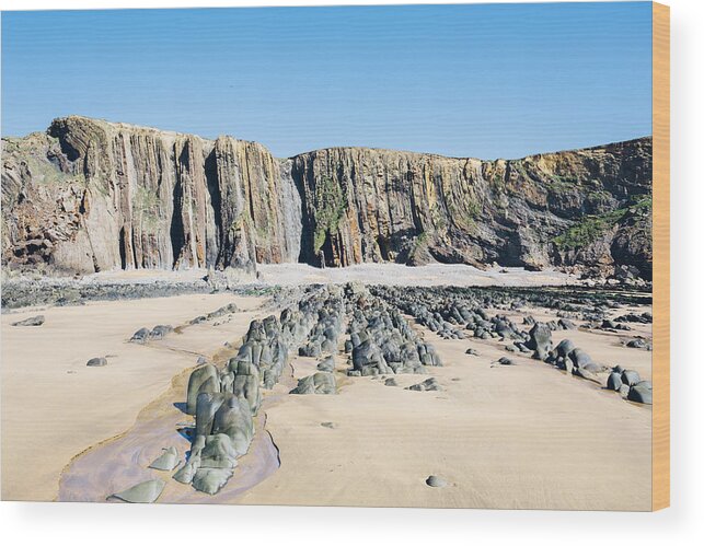 Scenics Wood Print featuring the photograph Coastline near Crooklets beach, Bude by AL Hedderly