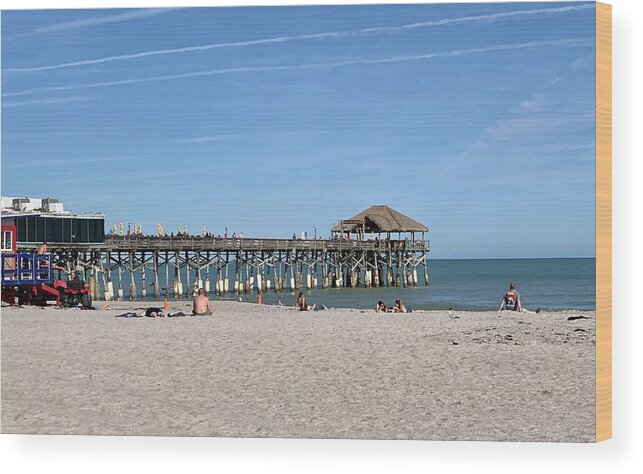 Cocoa Beach Wood Print featuring the photograph Cocoa Beach Pier by Anne Sands