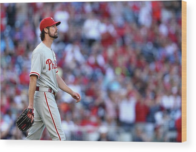 Three Quarter Length Wood Print featuring the photograph Cole Hamels by Patrick Smith