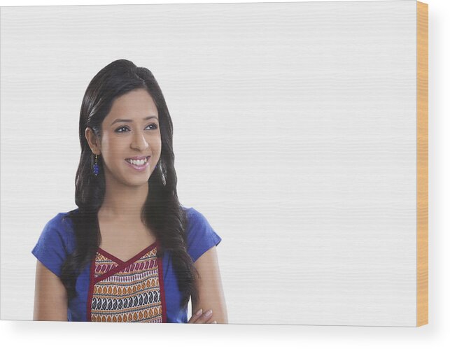 People Wood Print featuring the photograph College girl smiling by Ravi Ranjan