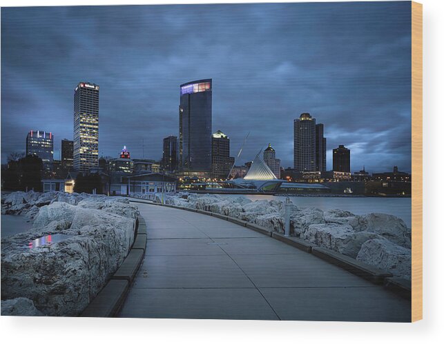 Milwaukee Sunrise Wood Print featuring the digital art Color of Lockdown by Paulette Marzahl