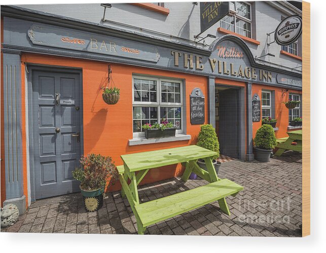 The Village Inn Wood Print featuring the photograph Colorful Irish Pub by Eva Lechner