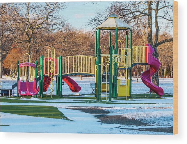 Colorful Wood Print featuring the photograph Colorful Playground by Cathy Kovarik