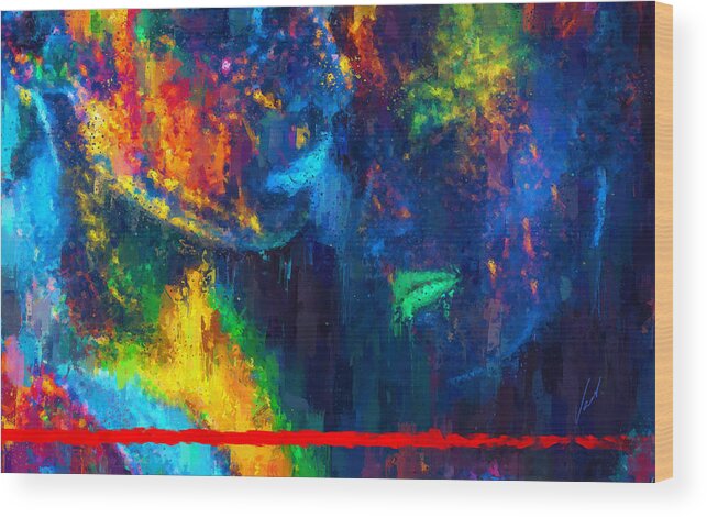 Art Wood Print featuring the painting COLORS OF LOVE - Gravity I by Vart