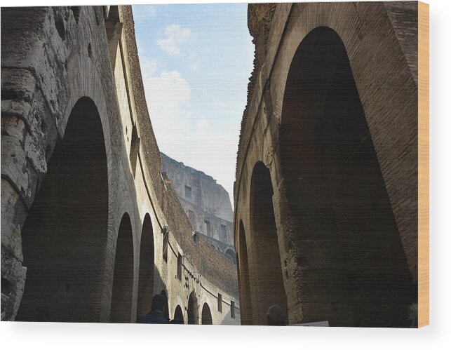 Colosseum Wood Print featuring the photograph Colosseum of Rome by Regina Muscarella