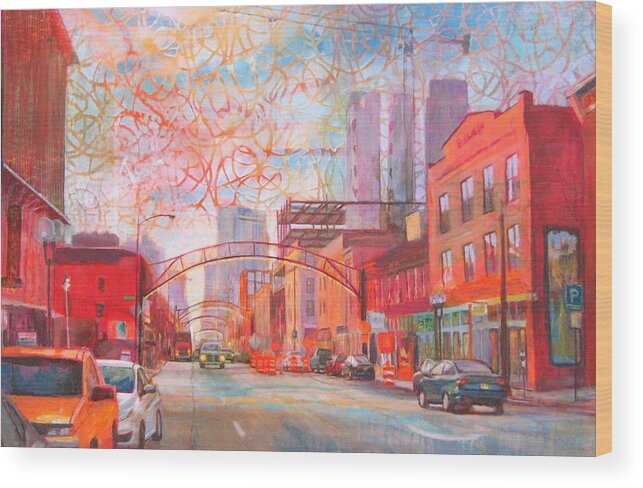 Columbus Wood Print featuring the painting Columbus Short North by Robie Benve