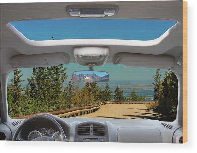 Car Window Views Wood Print featuring the photograph Coming Down From the High Country by James BO Insogna