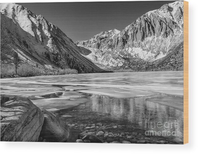 Landscape Wood Print featuring the photograph Convict Lake Morning - Winter by Sandra Bronstein