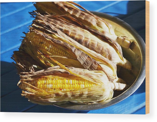 Food Photography Wood Print featuring the photograph Corn by Alden White Ballard