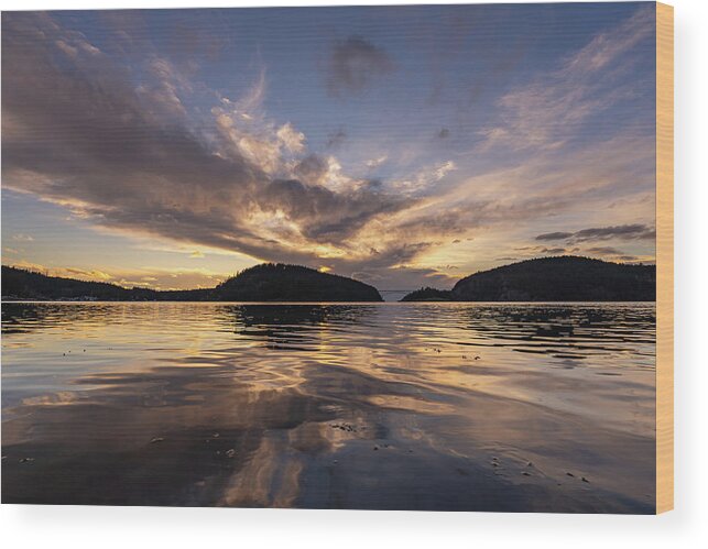 Sunset Wood Print featuring the photograph Cornet Bay Sunset by Gary Skiff