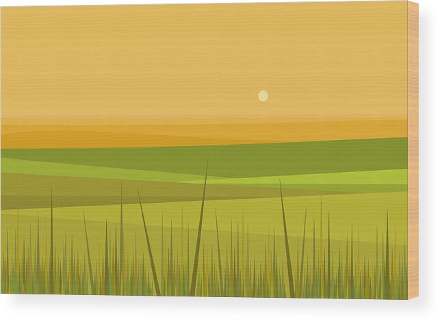 Country Sunrise Wood Print featuring the digital art Country Sunrise by Val Arie