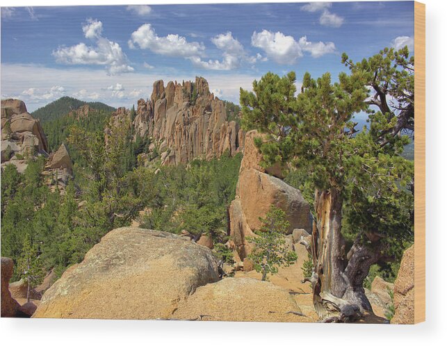 Colorado Wood Print featuring the photograph Crags by Bob Falcone