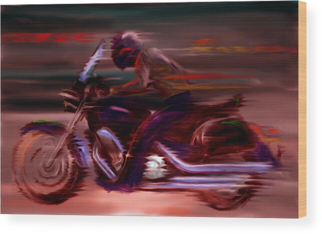 Motorcycle Wood Print featuring the digital art Cruiser by Sam Shacked