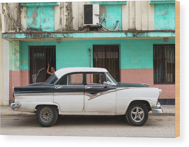 Photography Wood Print featuring the photograph Cuba Fuerte Collection - Havana Car by Philippe HUGONNARD