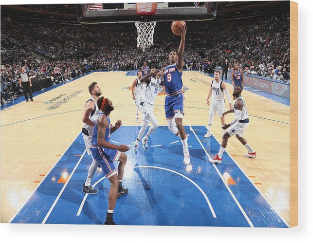 Rj Barrett Wood Print featuring the photograph Dallas Mavericks v New York Knicks by Nathaniel S. Butler