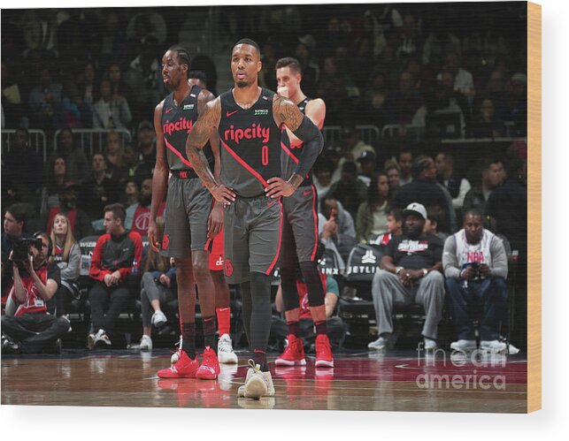 Nba Pro Basketball Wood Print featuring the photograph Damian Lillard by Ned Dishman