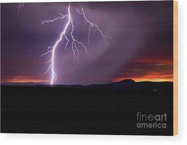 Taos Wood Print featuring the photograph Dancing With Lightning 7 by Elijah Rael