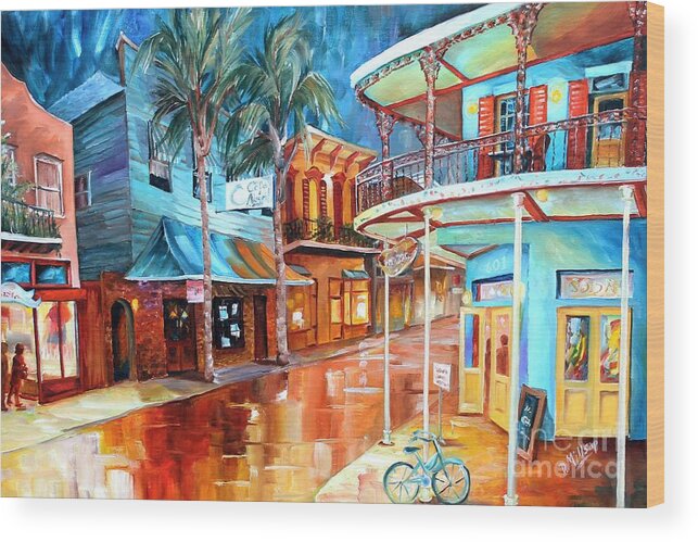 New Orleans Wood Print featuring the painting Dat Dog on Frenchmen Street by Diane Millsap