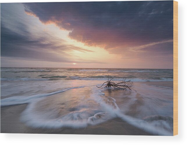 Cape Hatteras National Seashore Wood Print featuring the photograph Dawn in the Outer Banks by Kristen Wilkinson