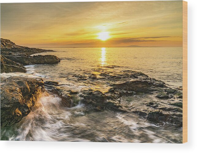 Acadia National Park Wood Print featuring the photograph Dawn on the Acadia Coast by Ron Long Ltd Photography