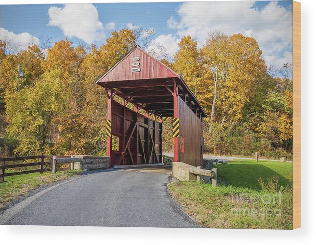 Day Bridge Wood Print featuring the photograph Day Covered Bridge, View 2, Washington County, PA by Sturgeon Photography