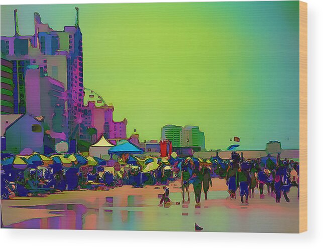 Daytona Beach Wood Print featuring the digital art Daytona beach by David Lane