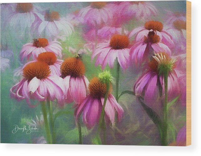 Coneflowers Wood Print featuring the photograph Delightful Coneflowers by Diane Schuster