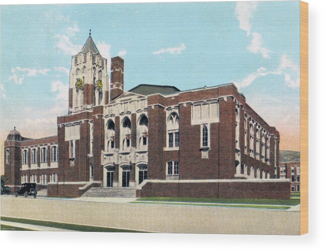 Duluth Wood Print featuring the photograph Denfeld High School, Duluth by Zenith City Press