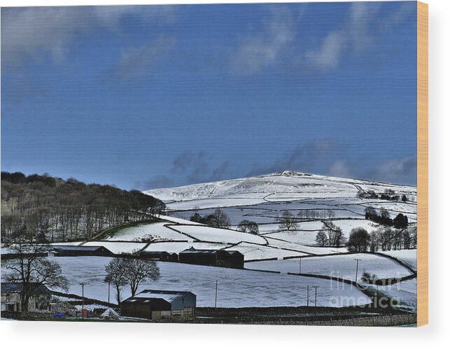 Derbyshire Wood Print featuring the photograph Derbyshire Dales in Winter by Richard Denyer