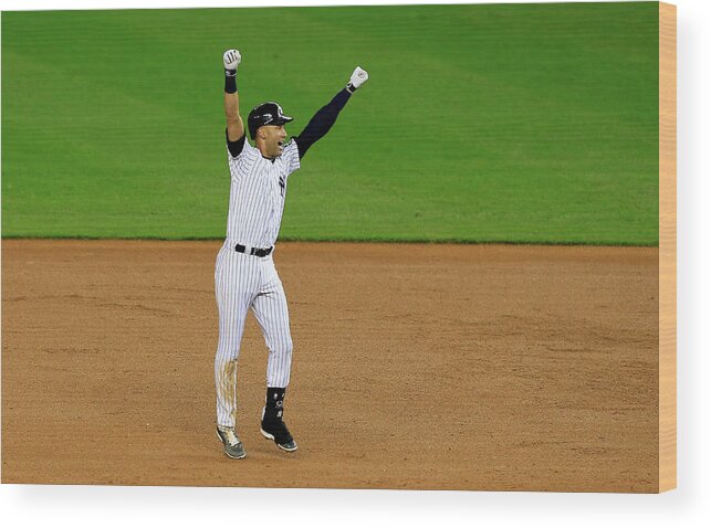 Ninth Inning Wood Print featuring the photograph Derek Jeter by Alex Trautwig