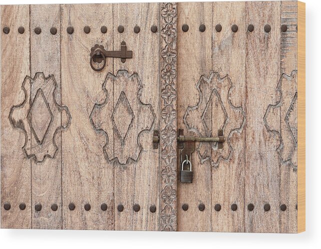 Uae Wood Print featuring the photograph Desert Home - Wooden Doorway II by Philippe HUGONNARD