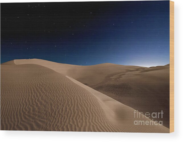 Desert Wood Print featuring the photograph Desert Nights by Jennifer Magallon