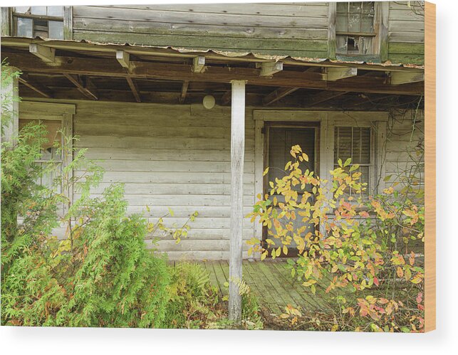 Front Porch Wood Print featuring the photograph Lonely Front Porch by Steve Templeton