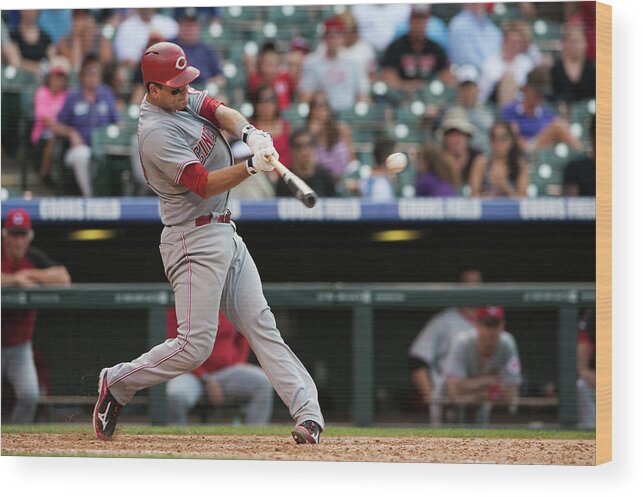 Ninth Inning Wood Print featuring the photograph Devin Mesoraco by Dustin Bradford