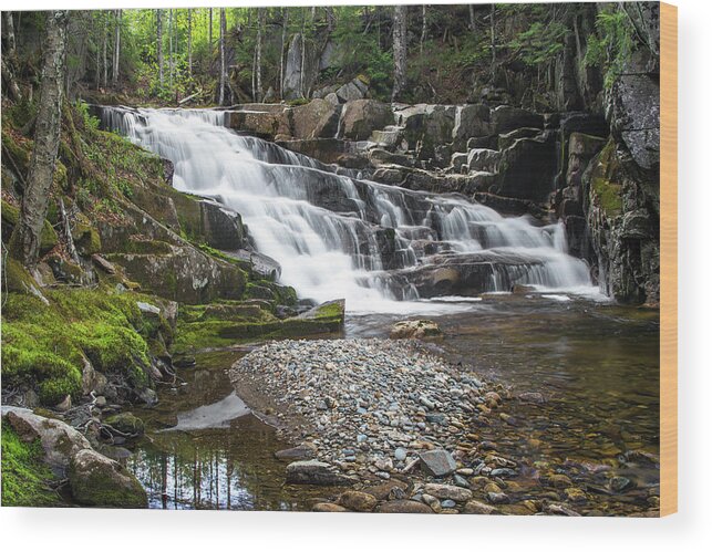 Discovery Wood Print featuring the photograph Discovery Falls Summer by White Mountain Images