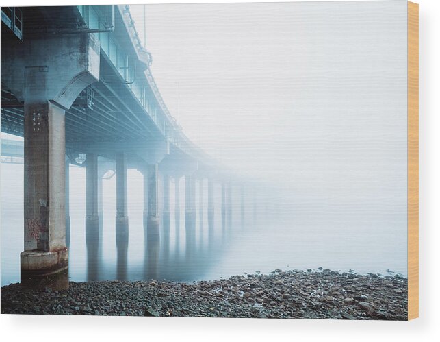 Fog Wood Print featuring the photograph Dissolve by Robert Mintzes