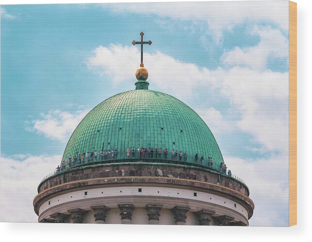 Architecture Wood Print featuring the photograph Dome of the Basilica in Esztergom Hungary by Viktor Wallon-Hars
