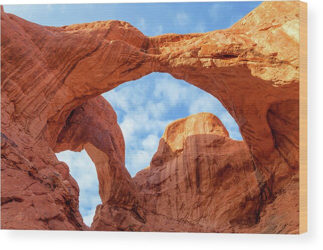 Landscape Wood Print featuring the photograph Double Arches by Jonathan Nguyen