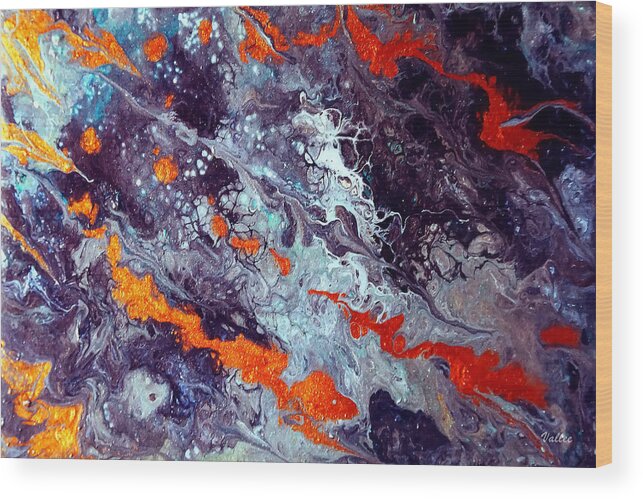Dragon Wood Print featuring the painting Dragon Nebula by Vallee Johnson