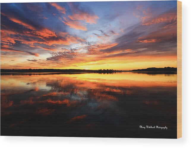 Sunset Wood Print featuring the photograph Dramatic Sunset by Mary Walchuck