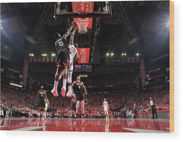 Playoffs Wood Print featuring the photograph Draymond Green and Clint Capela by Bill Baptist